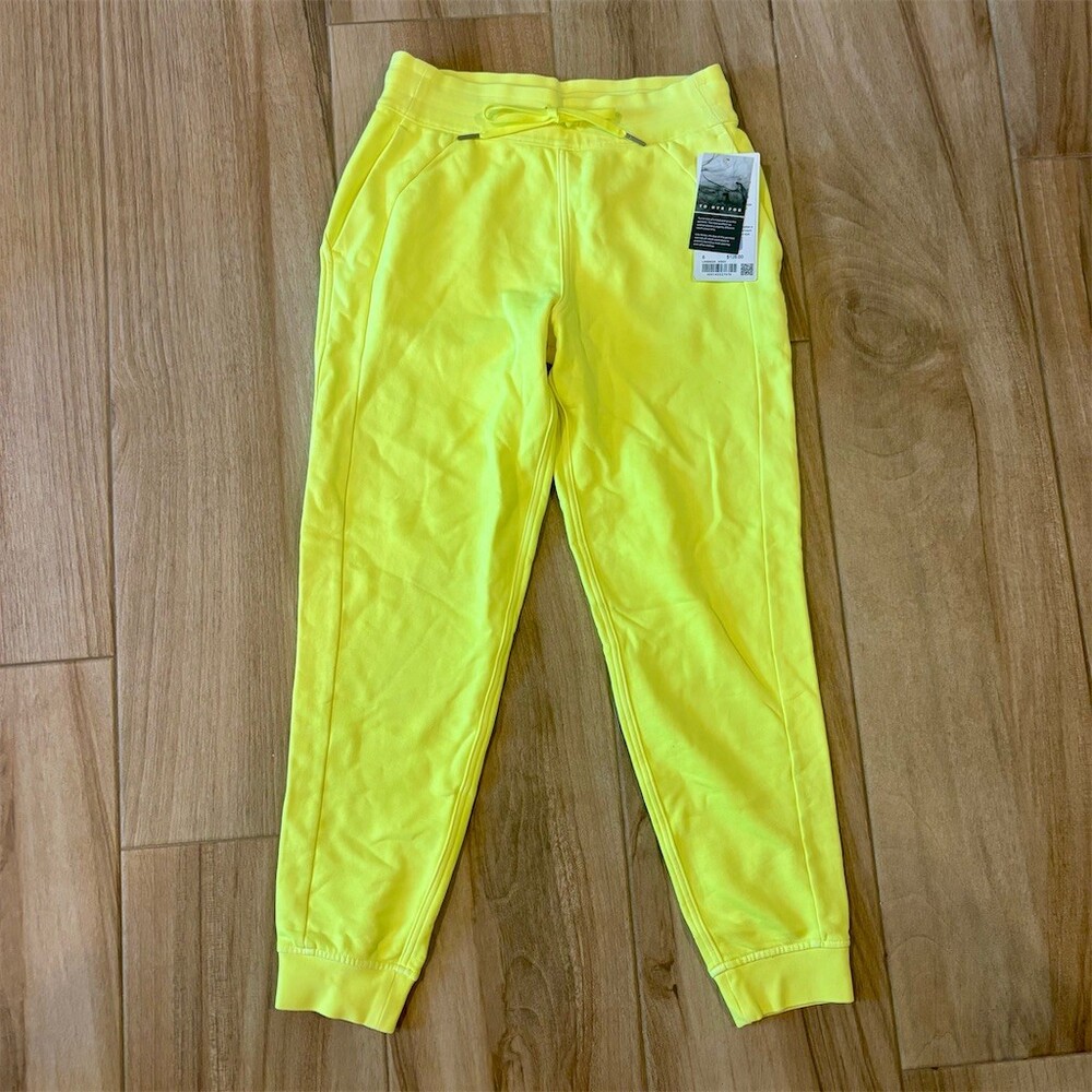 Lululemon Scuba High-Rise Jogger Womens Size 6 Neon Wash Yellow Pants